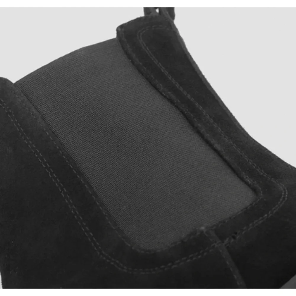 Saint Morta Mens 11 Suede Chelsea Boots Black Lug Sole Ankle Streetwear Pull‎ On